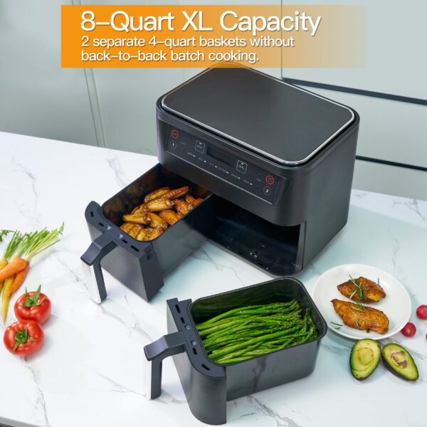 Household 9L Touch Screen Double Air Fryer Electric Deep Fryer Oven Smart Air Fryers - Image 6