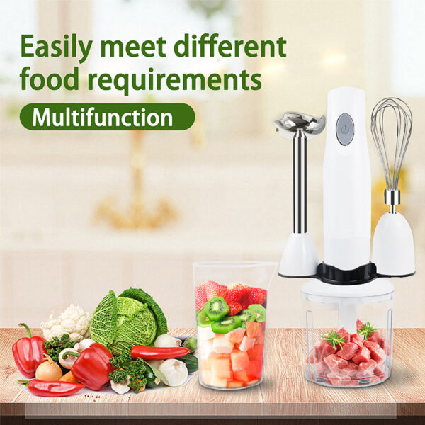 200W Multifunctional Blender 4 In 1 Electric Hand Mixer Set Vegetable Meat Grinder Food Mixer - Image 4